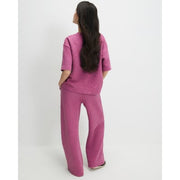 Petite Pink Jacquard Wide Leg Trousers
