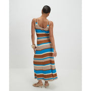 Petite Brown Knitted Striped Maxi Dress