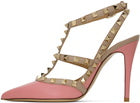 Valentino Garavani Pink Rockstud Cage Heels