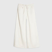 Petite White Wide leg Drawstring Jeans