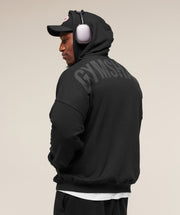 Gymshark Power Zip Up Hoodie - Black/Asphalt Grey