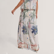 Ted Baker Floral Pleated Chiffon Wide Leg Trousers