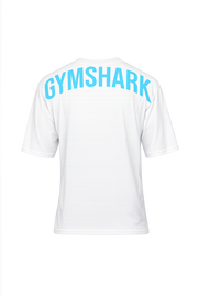 Gymshark Power T-Shirt oversized fit GS White/GS Brand Blue
