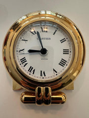 Cartier Desk Clock Cartier Pendulettes Réveil Masa Saati – Altın Kaplama Quar