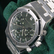 Audemars Piguet MINT COMPLETE SET Royal Oak Selfwinding Green Dial Stainless Steel Bracelet 26240 ST