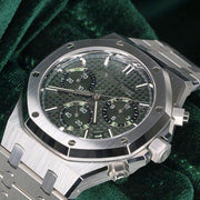 Audemars Piguet MINT COMPLETE SET Royal Oak Selfwinding Green Dial Stainless Steel Bracelet 26240 ST