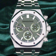 Audemars Piguet MINT COMPLETE SET Royal Oak Selfwinding Green Dial Stainless Steel Bracelet 26240 ST