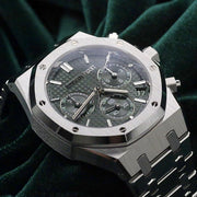 Audemars Piguet MINT COMPLETE SET Royal Oak Selfwinding Green Dial Stainless Steel Bracelet 26240 ST