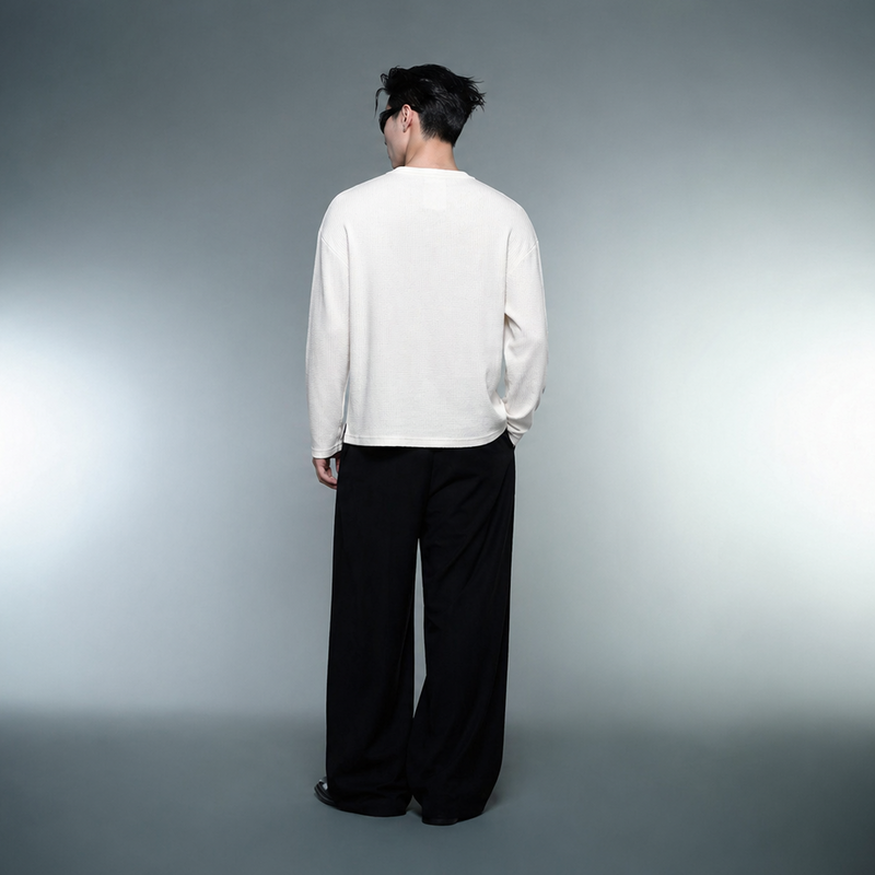 Blacklist Bear Basics Waffle T-Shirt Off White