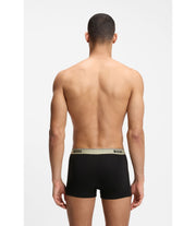 Boss Three Pack Of Trunks With Logo Waistbands Light Green