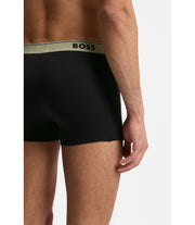 Boss Three Pack Of Trunks With Logo Waistbands Light Green