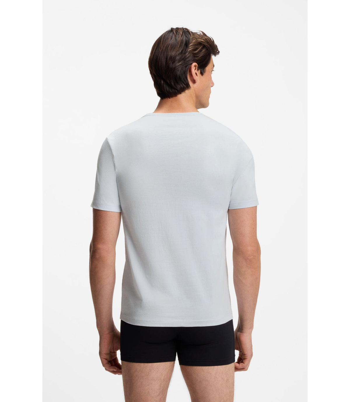 Boss Three Pack Of Cotton Underwear T Shirts Patterned