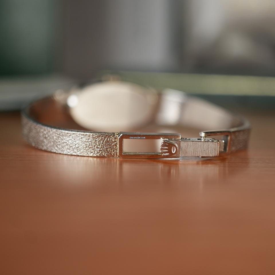 Rolex Unique Rolex Ladies Cocktail Watch Solid 14k White Gold Factory Diamond Oval Dial Mint Condition like new