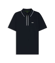 Boss Quick Dry Polo Shirt In Stretch Cotton Dark Blue