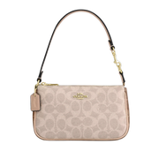 COACH Nolita 19 In Blocked Signature Canvas Gold/Sand/Tan