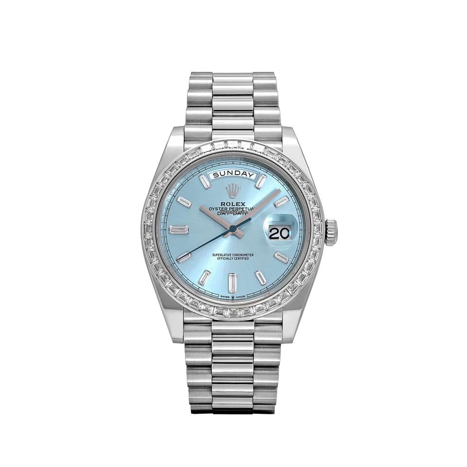 Rolex | Day-Date | 228396TBR | Platinum | 40 mm | Platinum | Blue | Automatic