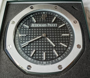 Audemars Piguet Wall Clock 40cm (16 inch) Stainless Steel Black 3 D Tapisserie Dial
