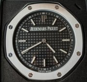 Audemars Piguet Wall Clock 40cm (16 inch) Stainless Steel Black 3 D Tapisserie Dial