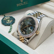 Rolex | Datejust | 126283RBR | Gold/Steel | 36 x 44 mm | Gold/Steel | Green | Automatic