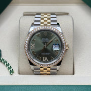 Rolex | Datejust | 126283RBR | Gold/Steel | 36 x 44 mm | Gold/Steel | Green | Automatic