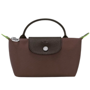 Longchamp Le Pliage Original Pouch with handle & contrast leather top flap