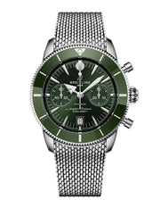 Breitling Superocean Heritage B01 Chronograph 42 - Grün Full Set Full Warranty
