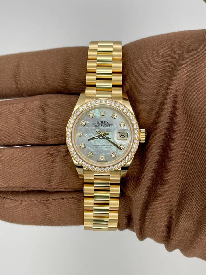 Rolex | Datejust | 279138RBR | Yellow gold | 28 mm | Mother of pearl