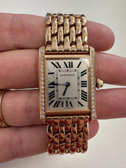 Cartier Tankceas cartier Tank din aur roz cu diamante