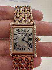Cartier Tankceas cartier Tank din aur roz cu diamante