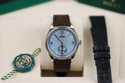 Rolex | 1908 | 52506 | Platinum | 39 x 34 mm | Leather | Blue | Automatic