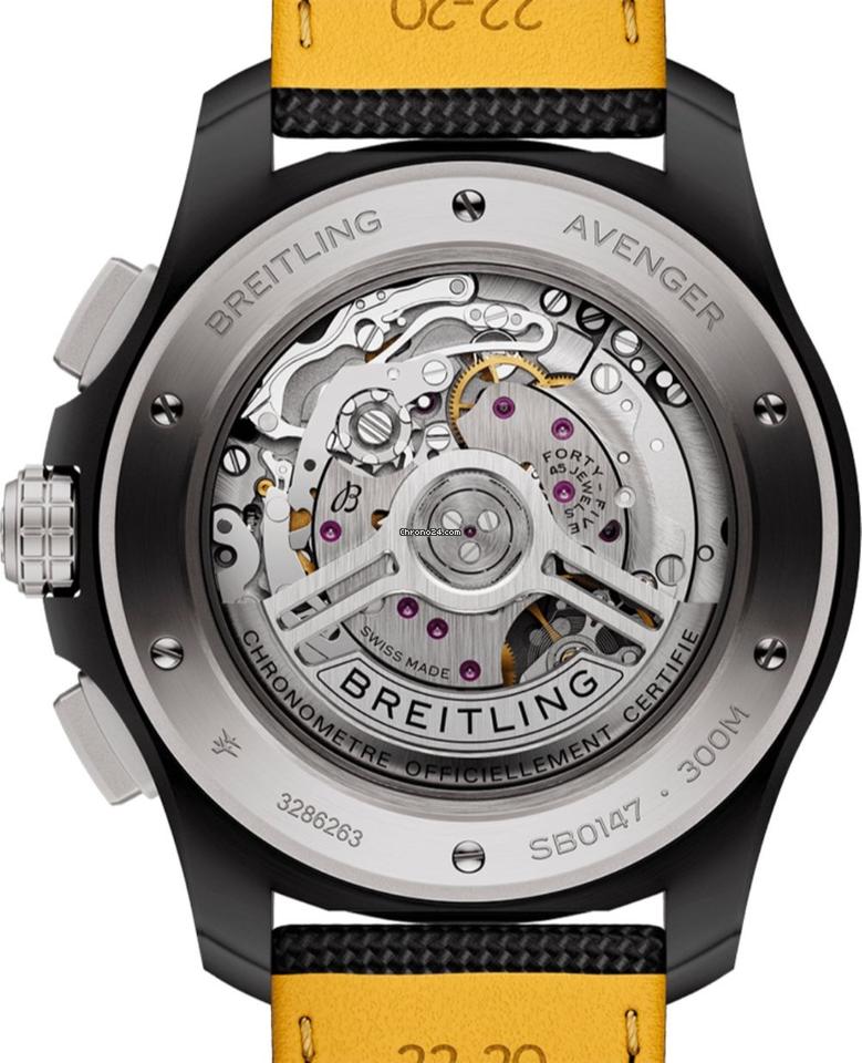 Breitling Avenger B01 Chronograph 44mm Night Mission Black Camo Dial Men's Watch SB0147101 B1 X1 Complete Full Set