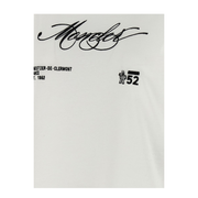 White Embroidered Cursive Logo Cotton T-Shirt