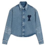 AMI Paris Women's ADC Cropped Denim Shirt blue