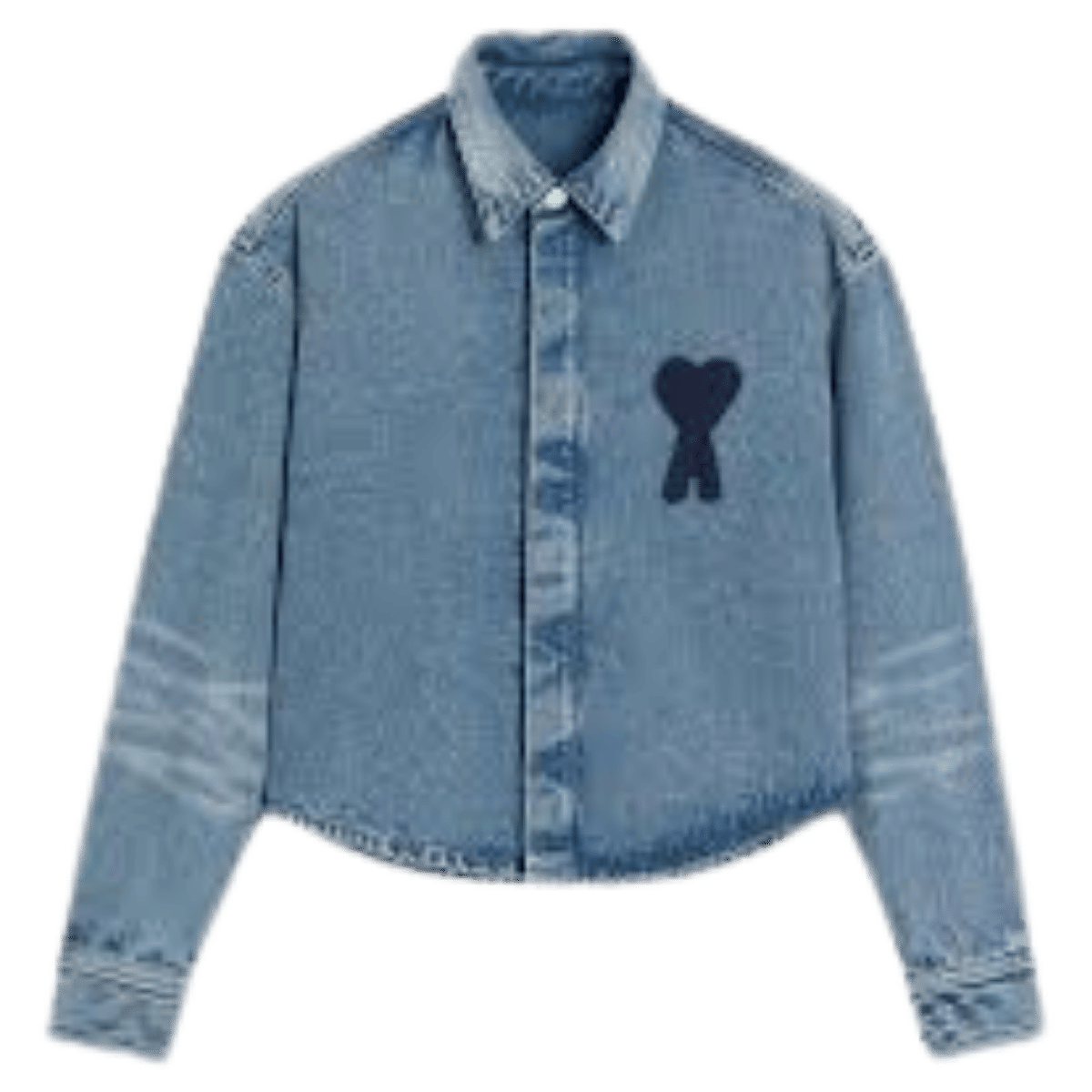 AMI Paris Women's ADC Cropped Denim Shirt blue