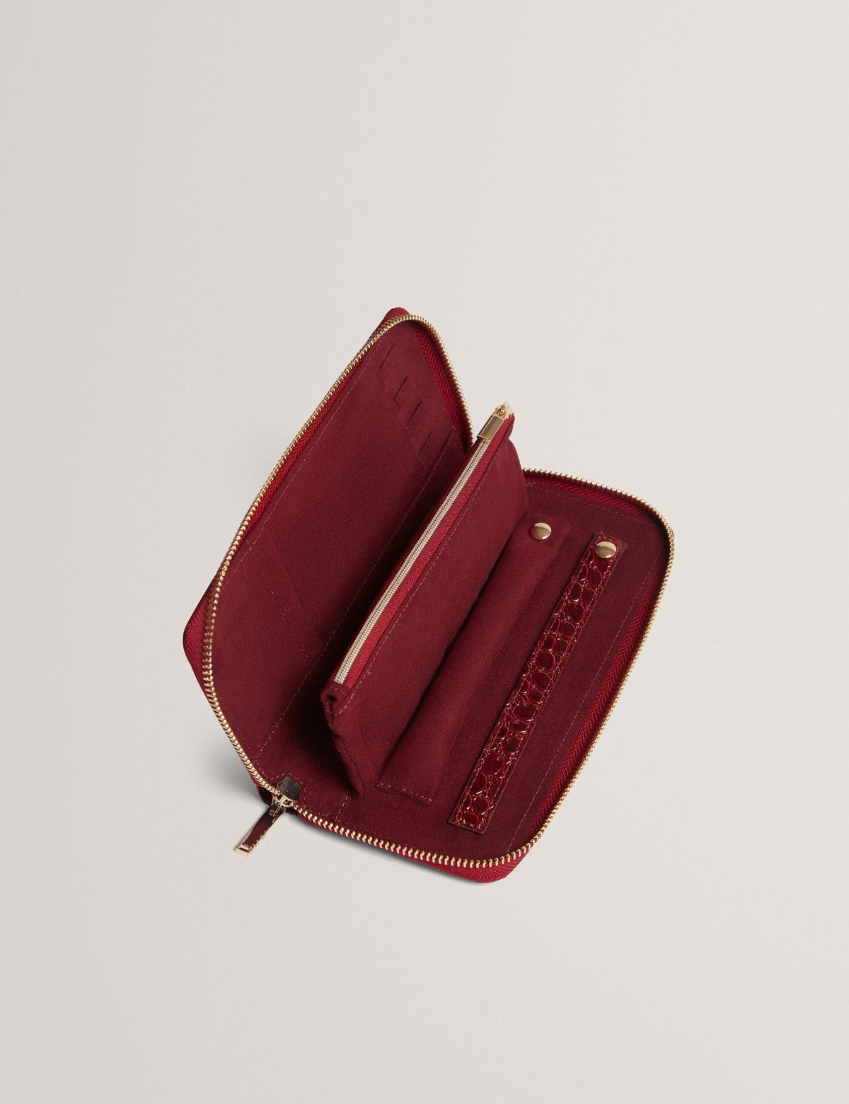 Ted Baker Aleya Patent Croc Slim Travel Jewellery Case Women's