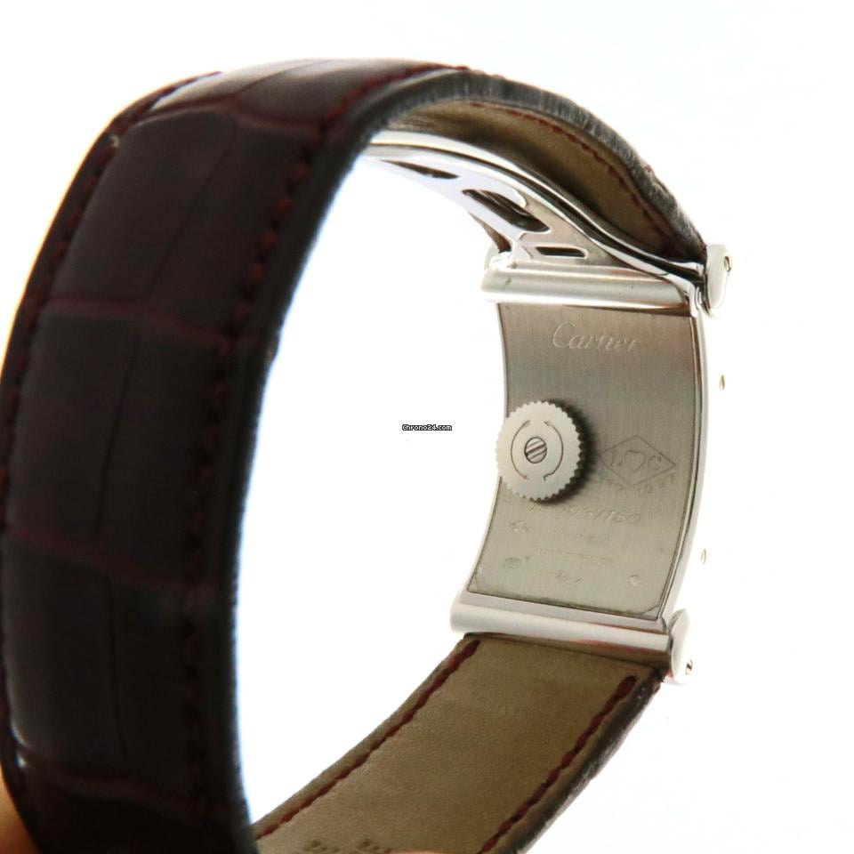 Cartier Driver's Limited Edition Privee Collection 150 pezzi oro bianco 18k Meccanico 2 cinturini in alligatore di dimensione diversa