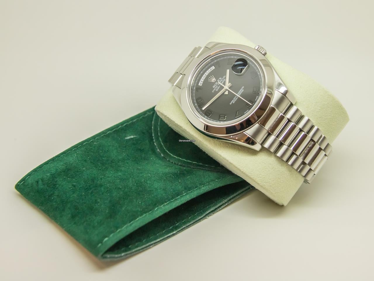 Rolex | Day-Date | 218206 | Platinum | 41 mm | Platinum | Grey | Automatic