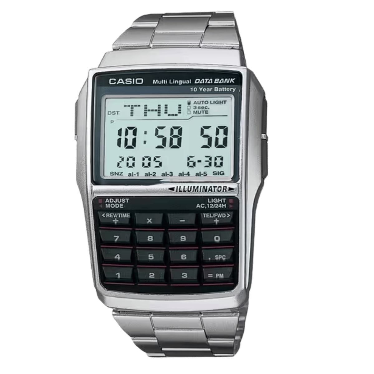 Casio Mens Vintage Digital Stainless Steel Watch - DB36
