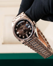 Rolex | Day-Date | 128235 | Rose gold | 36 mm | Brown | Automatic