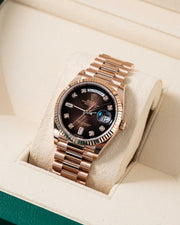 Rolex | Day-Date | 128235 | Rose gold | 36 mm | Brown | Automatic