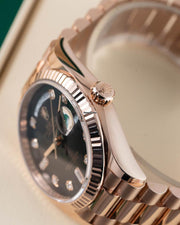 Rolex | Day-Date | 128235 | Rose gold | 36 mm | Brown | Automatic