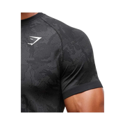 Gymshark Geo Seamless T-Shirt Slim Fit Black/Charcoal Grey