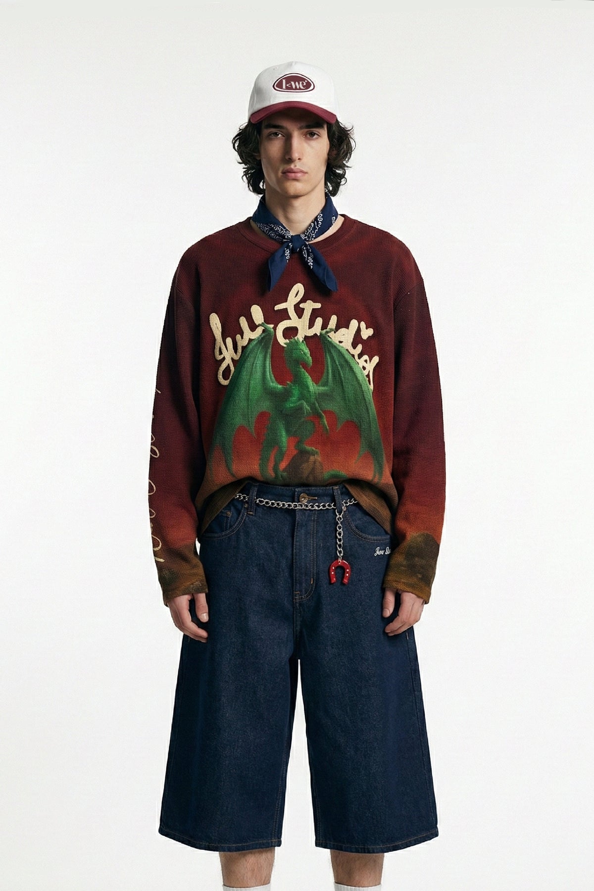 Emerald Dragon Full Sleeve Waffle T-Shirt