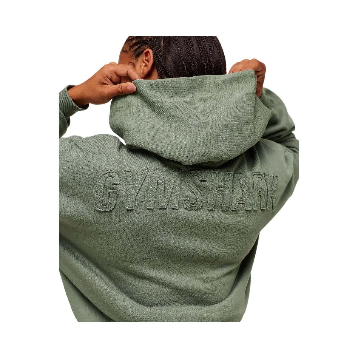 Gymshark Power Washed Oversized Hoodie - Unit Green/Acid Wash Small Ball
