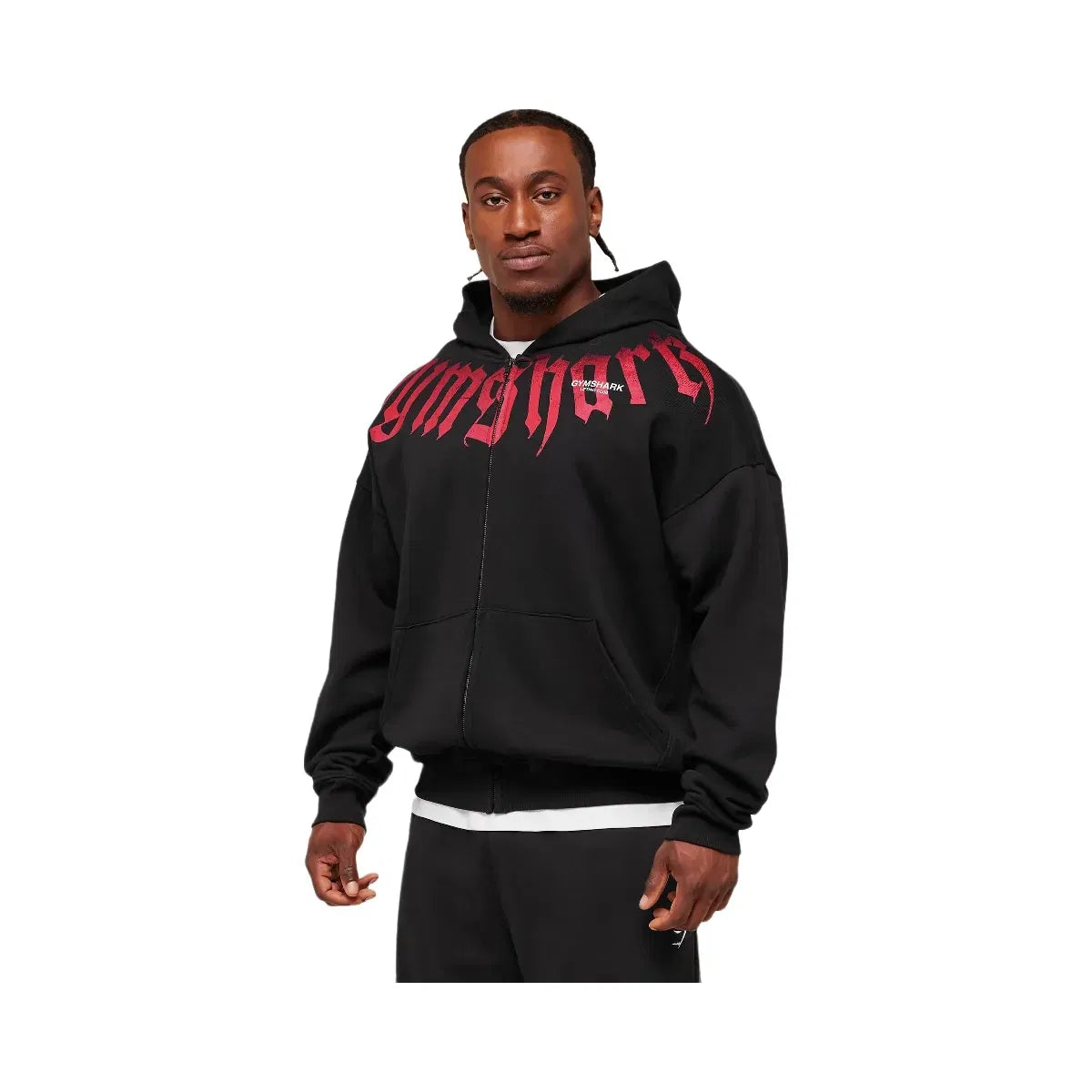 Gymshark Fade Graphic Zip Up Hoodie - Black
