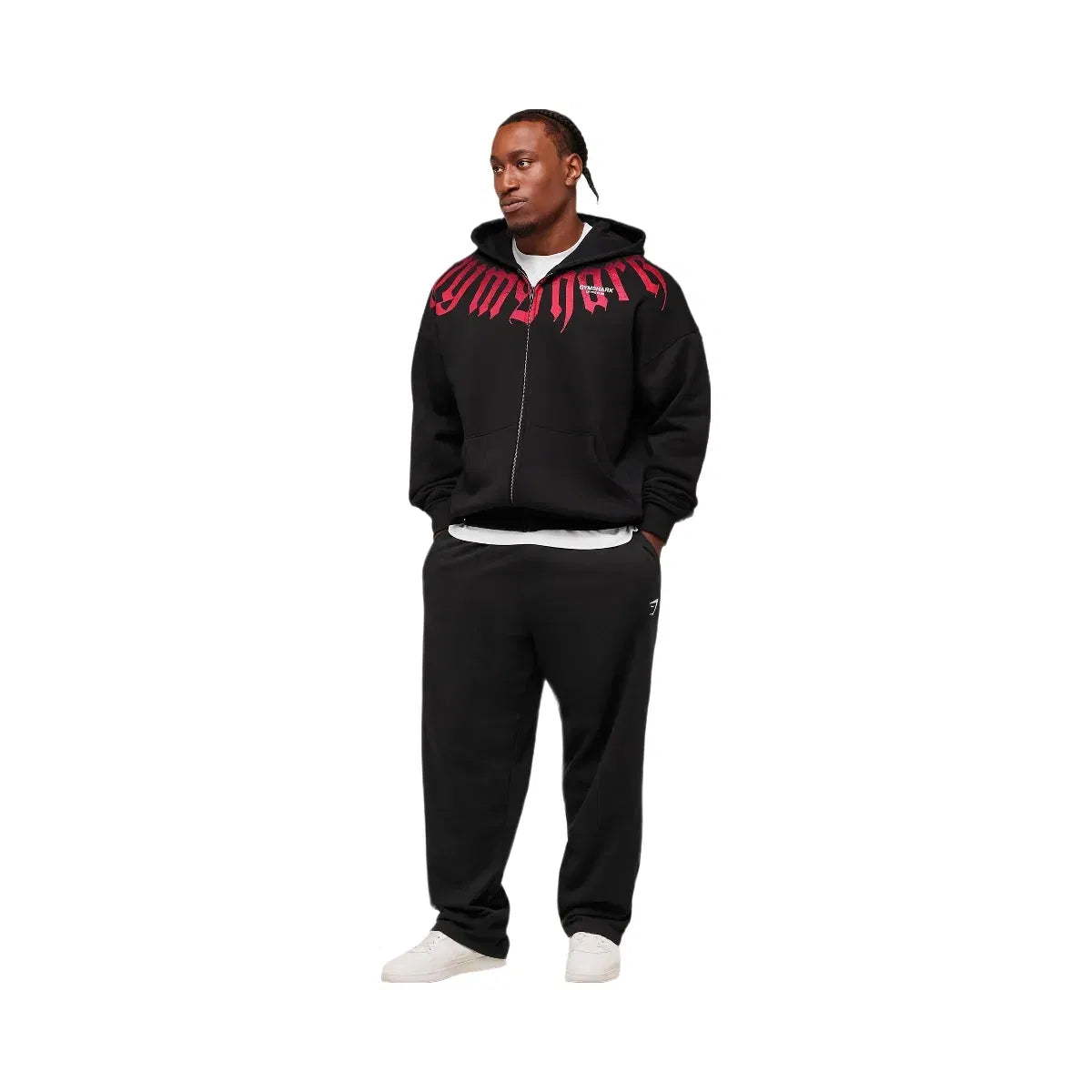 Gymshark Fade Graphic Zip Up Hoodie - Black