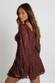 Burnout Floral Godet Hem Mini Dress