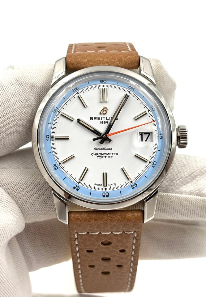 Breitling Top Time Unworn Top Time B31 38mm White Cream Dial Strap AB3113 Box & Papers 2025