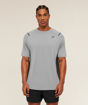 Gymshark Arrival Contrast T-Shirt -  Smokey Grey /  Onyx Grey