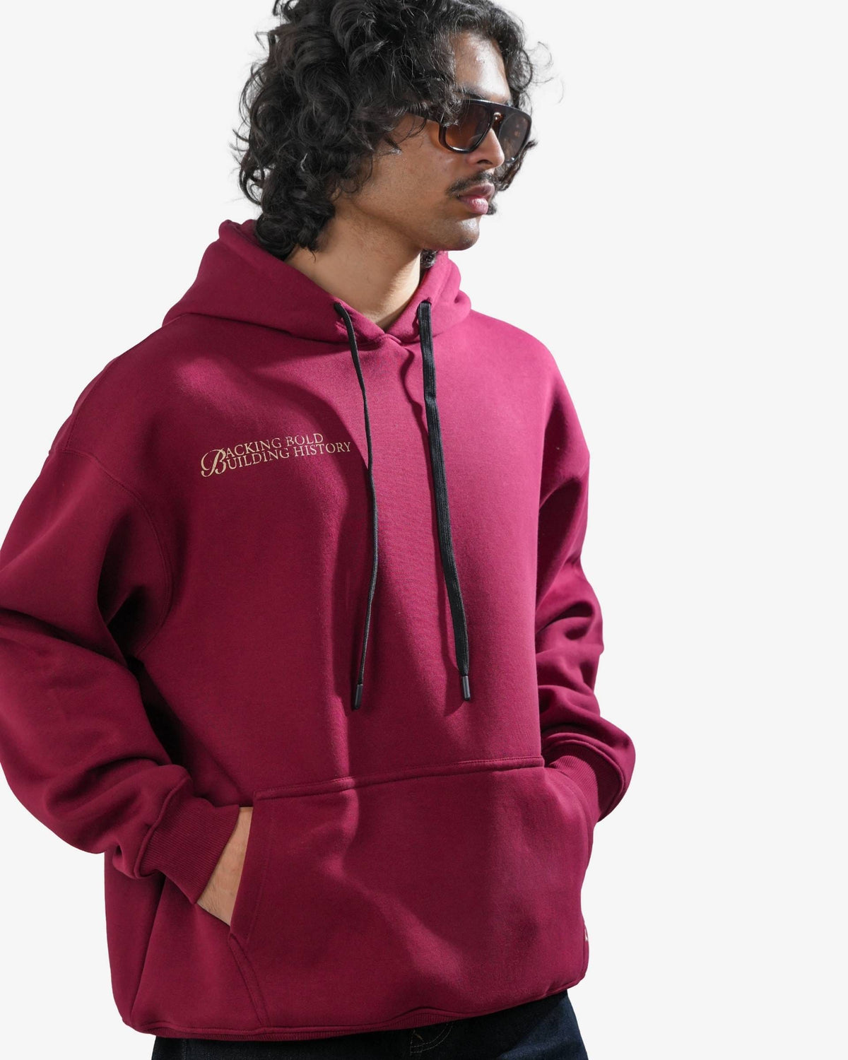 Legacy V2 - Wine Oversized Printed Hoodie